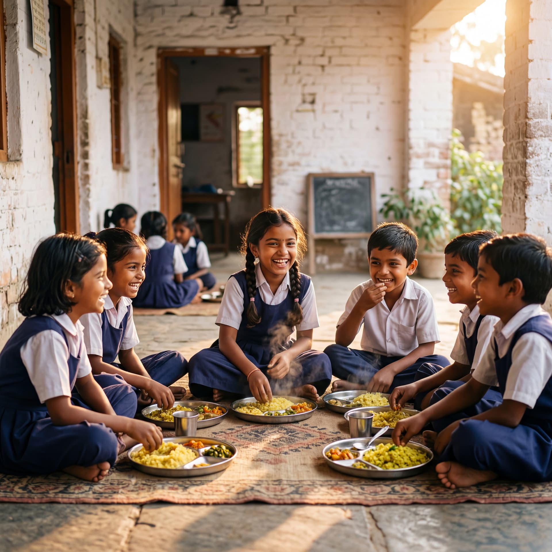 Annapurna: No child should study on an empty stomach. Program location Kashigaon, Miraroad, Mumbai. Photo — Manavta Jagrut Trust.