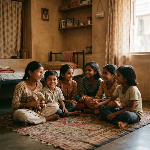 Pitashree Nu Ghar: A father's home for every orphan child. Program location Songadh, Tapi, Gujarat. Photo — Manavta Jagrut Trust.